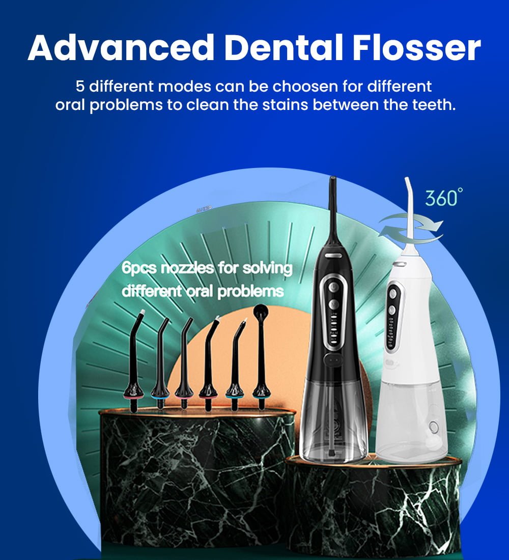 360° Rotating Dental Flosser Black